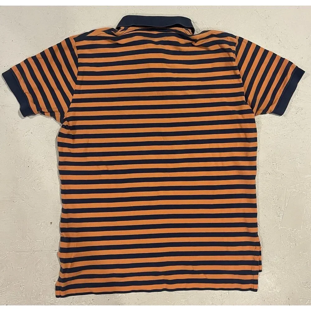 Vintage Polo Ralph Lauren Shirt Lot Mens L Striped Orange‎ Blue Preppy Casual